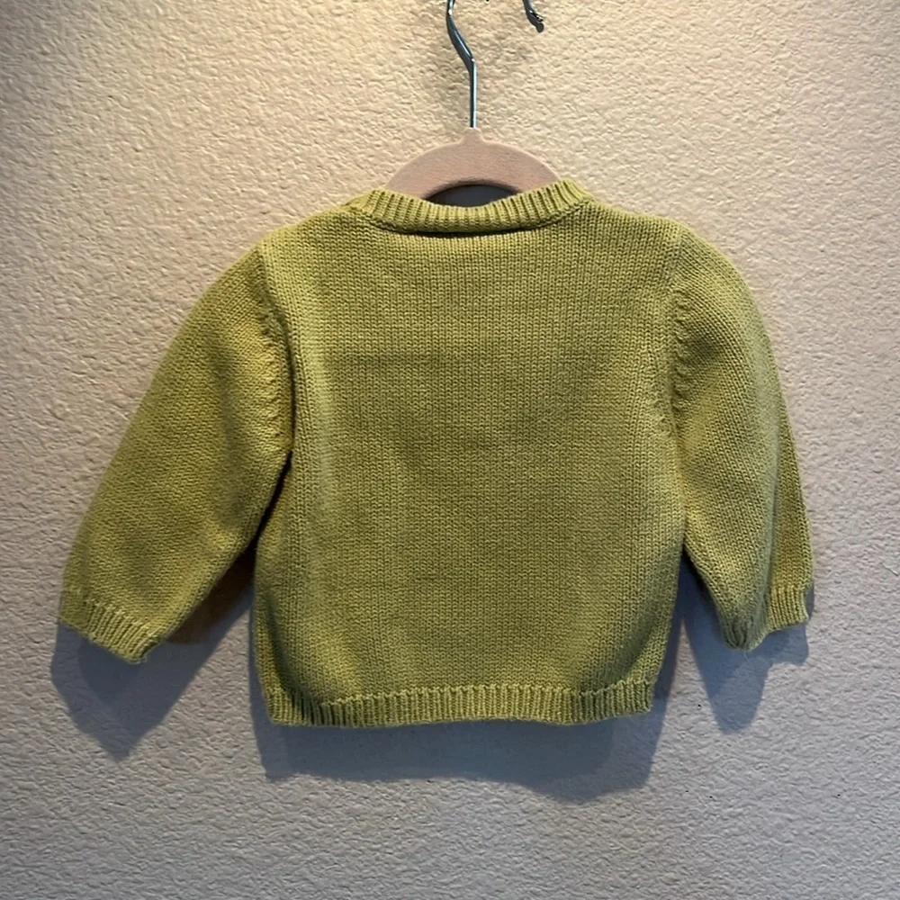 Gymboree Boy’s Petting Zoo Tractor Sweater 2005 Y2K Green 6-12 Months